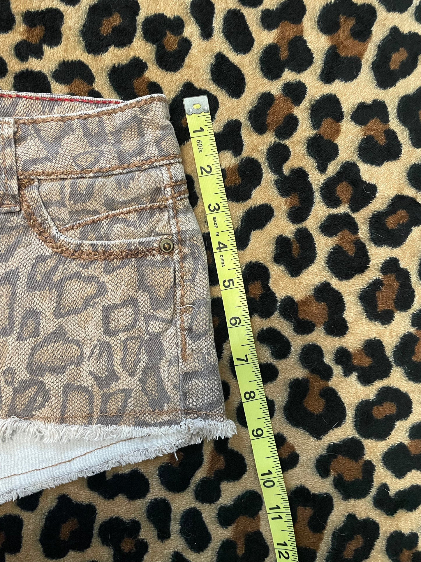 cheetah print lowrise mini shorts