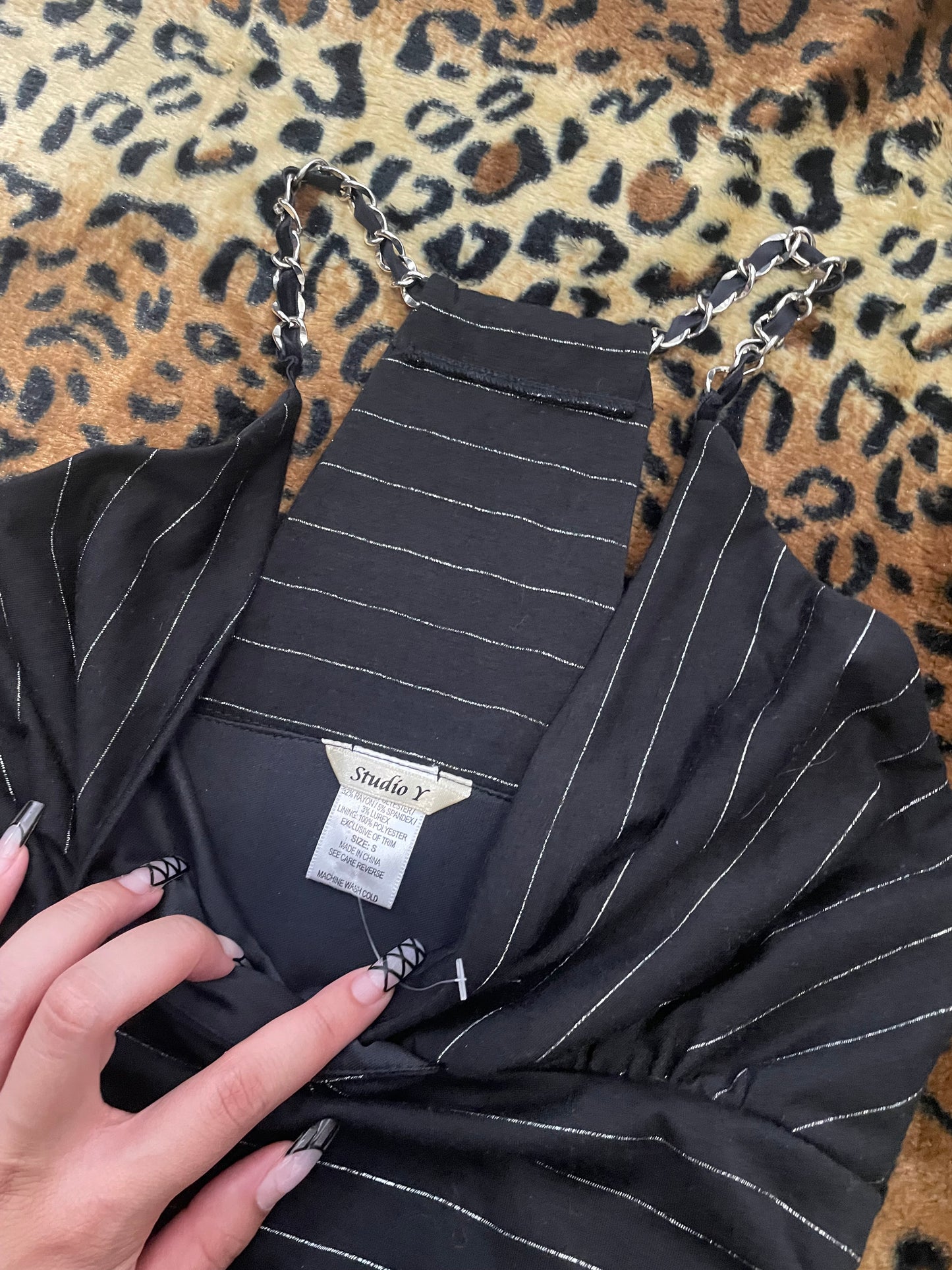 pinstripe asymmetrical tank