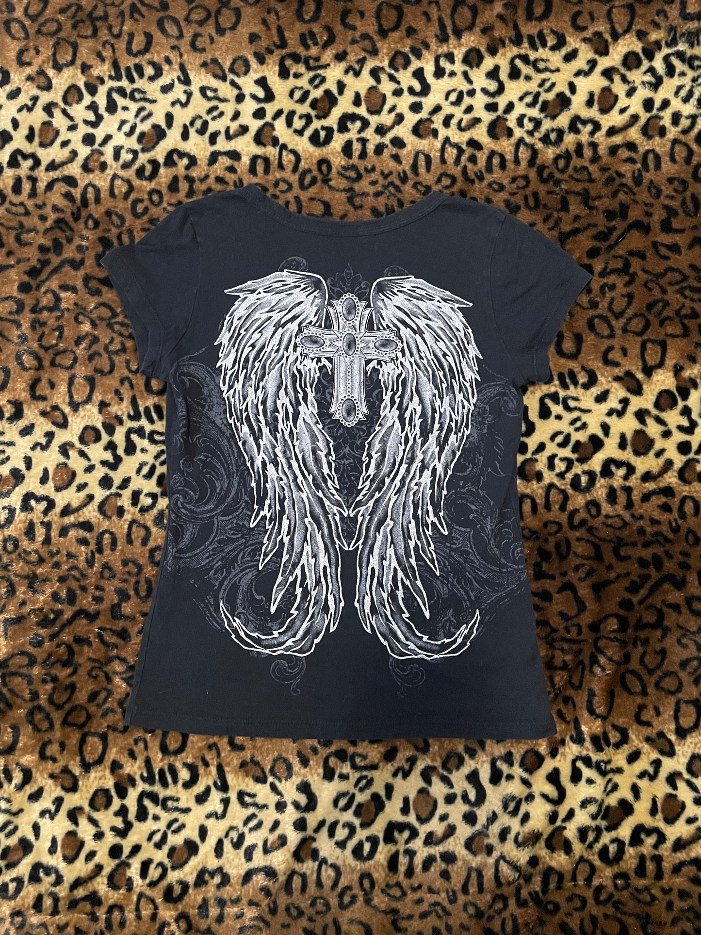 california girlz cross angel wing tee