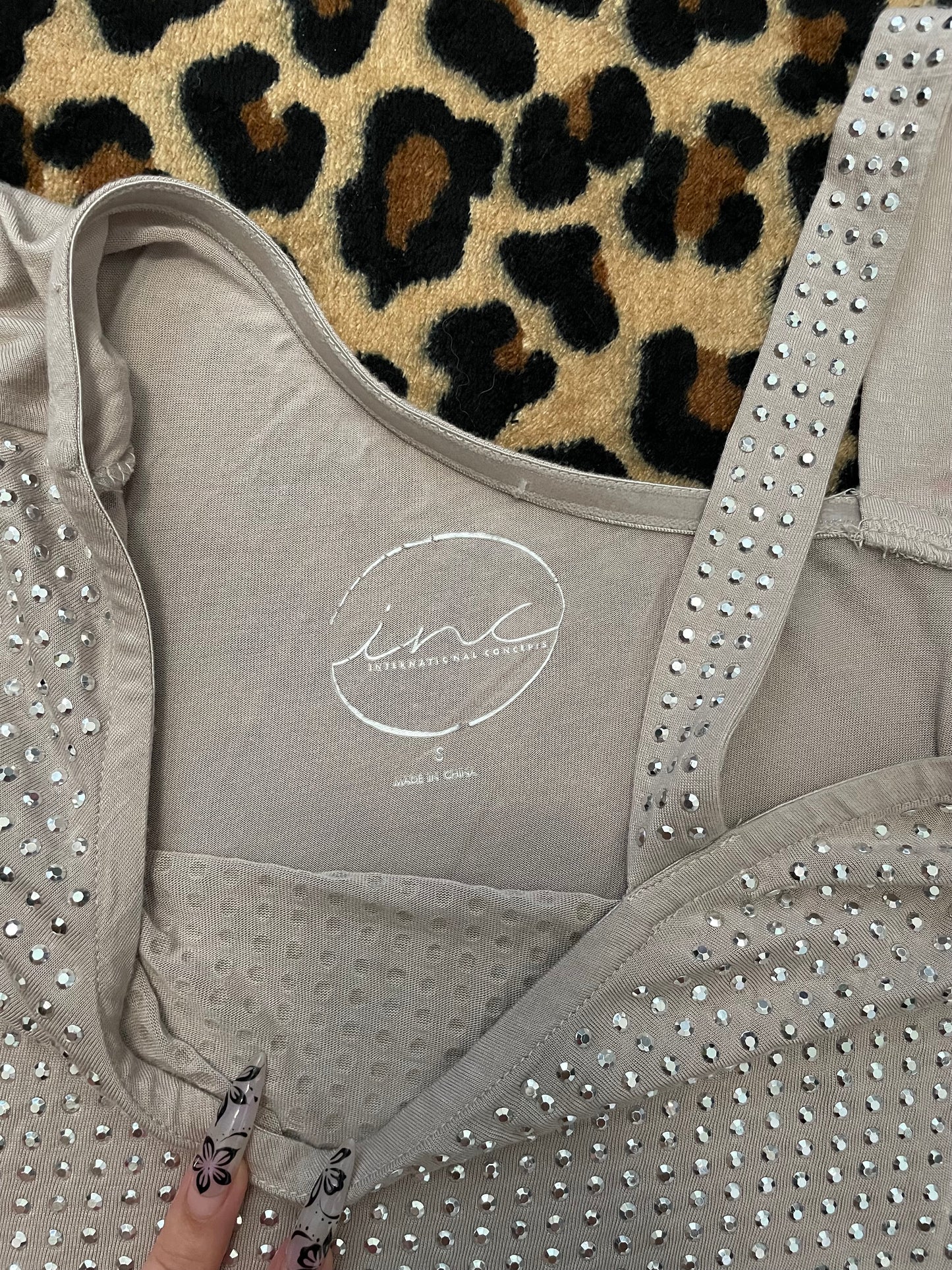rhinestone one shoulder shirt