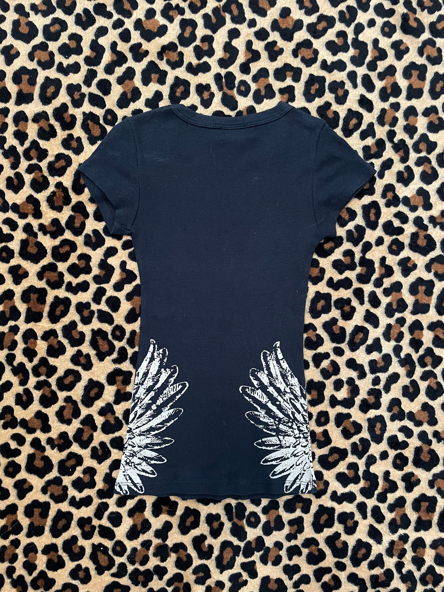 bedazzled crown and angel wing tee