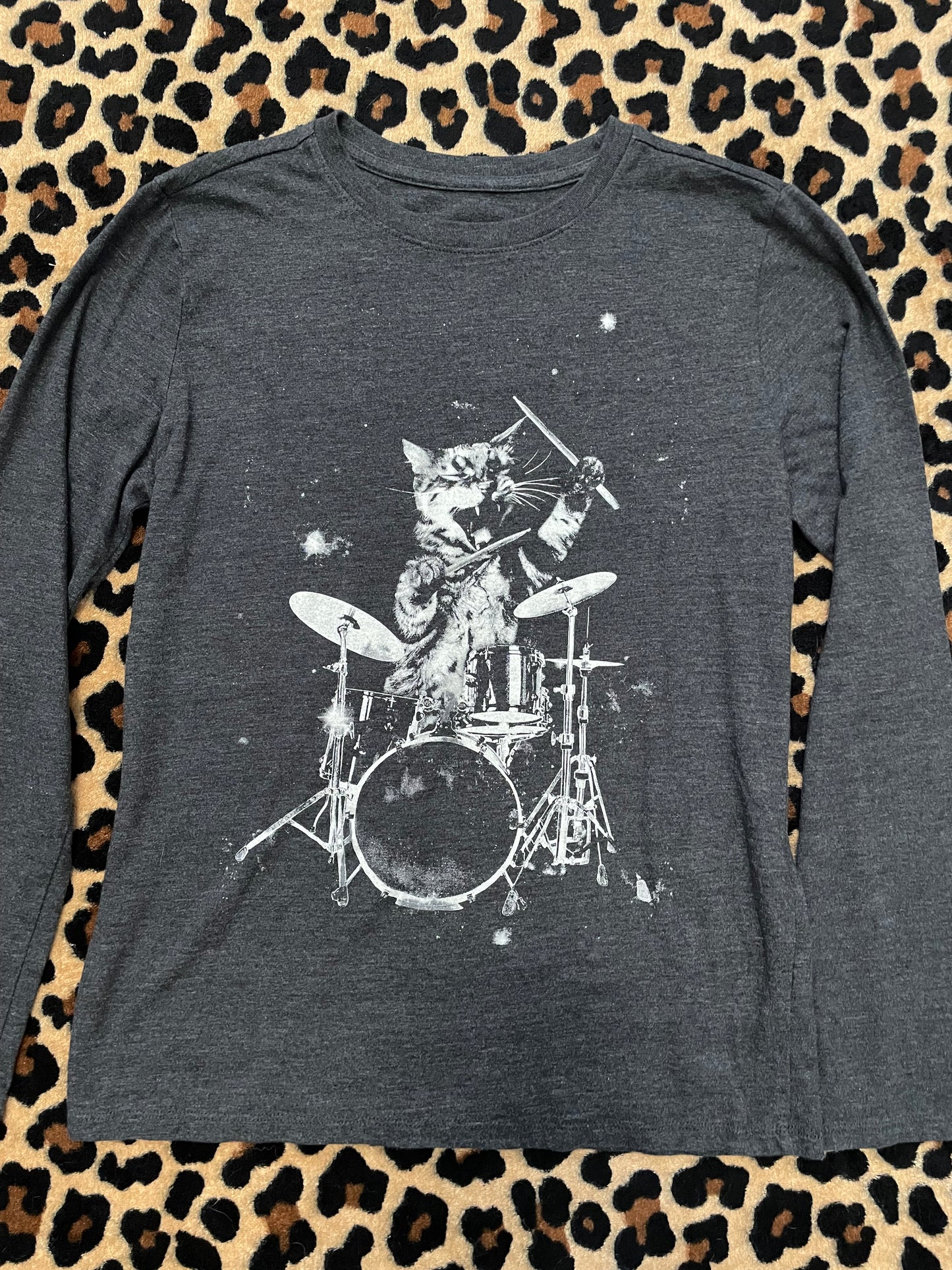 cat drummer tee