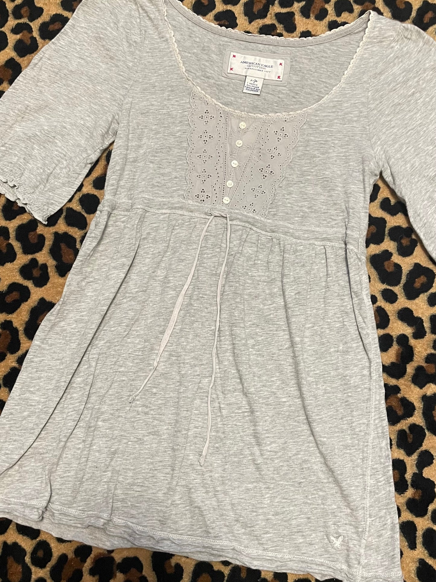 american eagle babydoll lace shirt