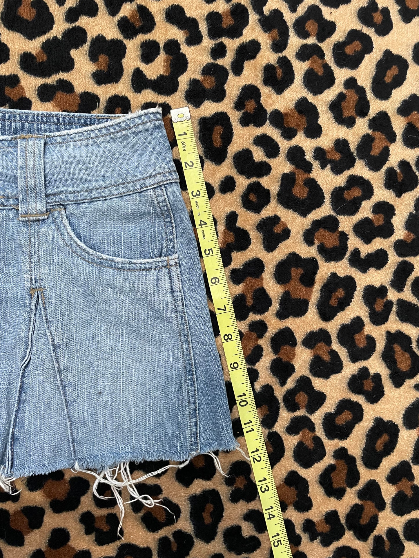 hydraulic denim mini skirt