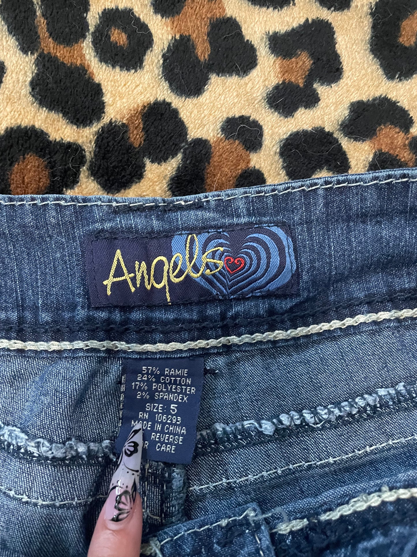angels lowrise pocket flare jeans