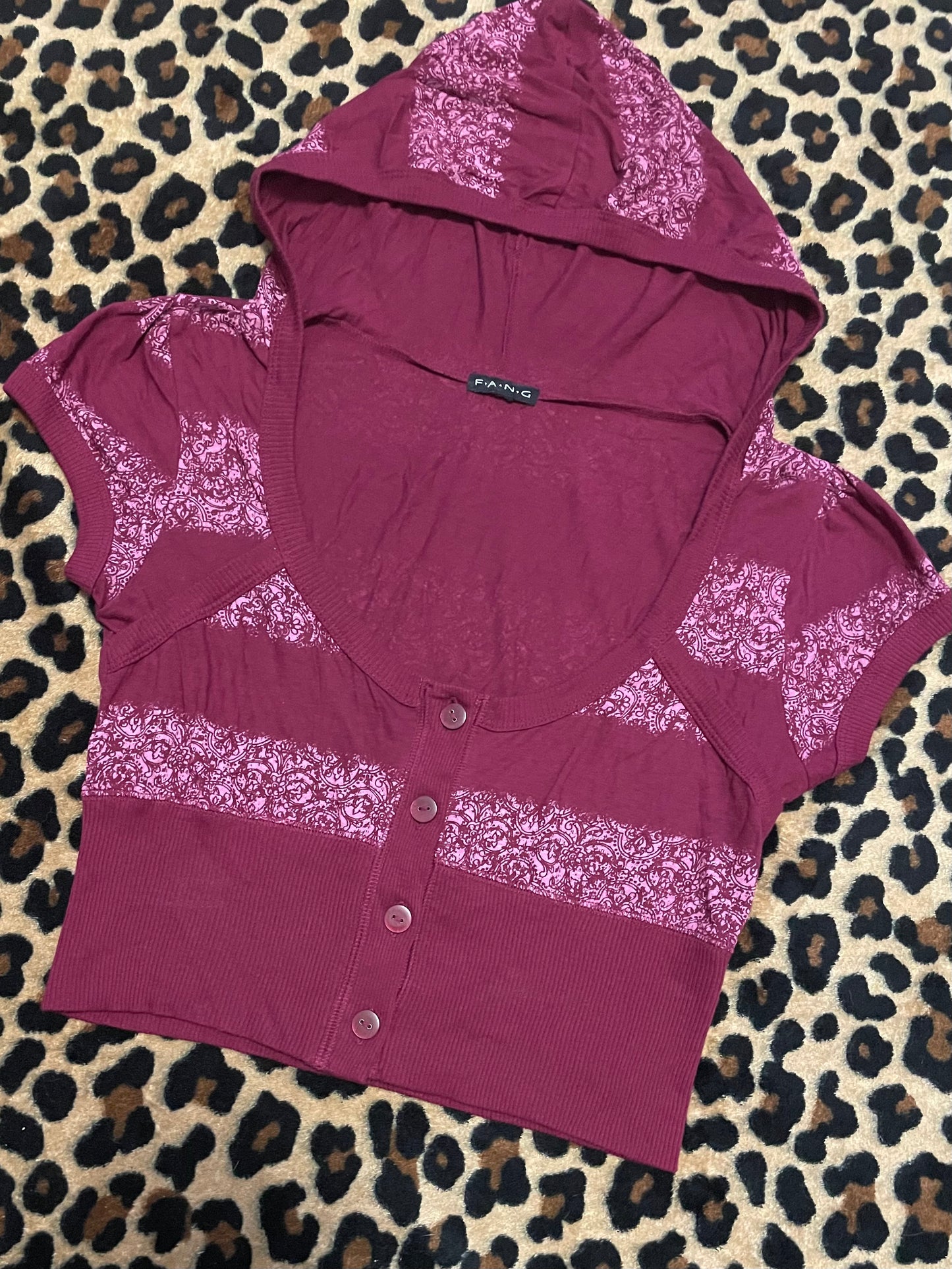 fang hooded cropped cardigan