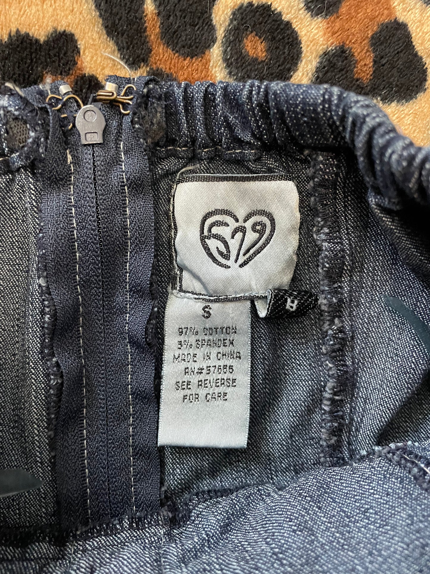 579 denim tube top