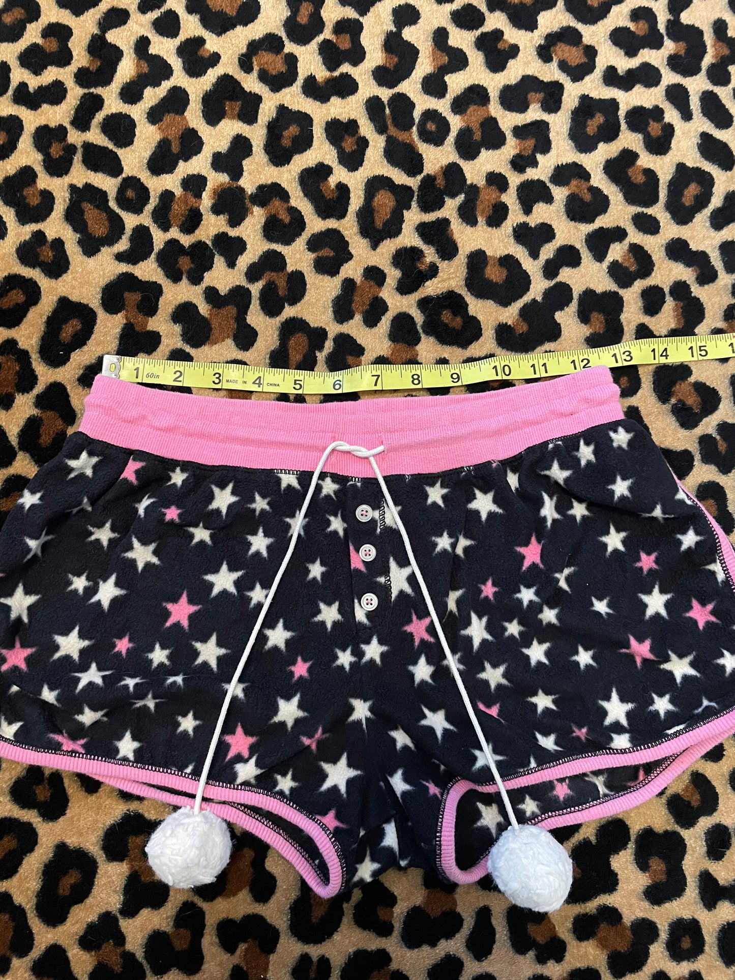 star fuzzball mini pajama shorts