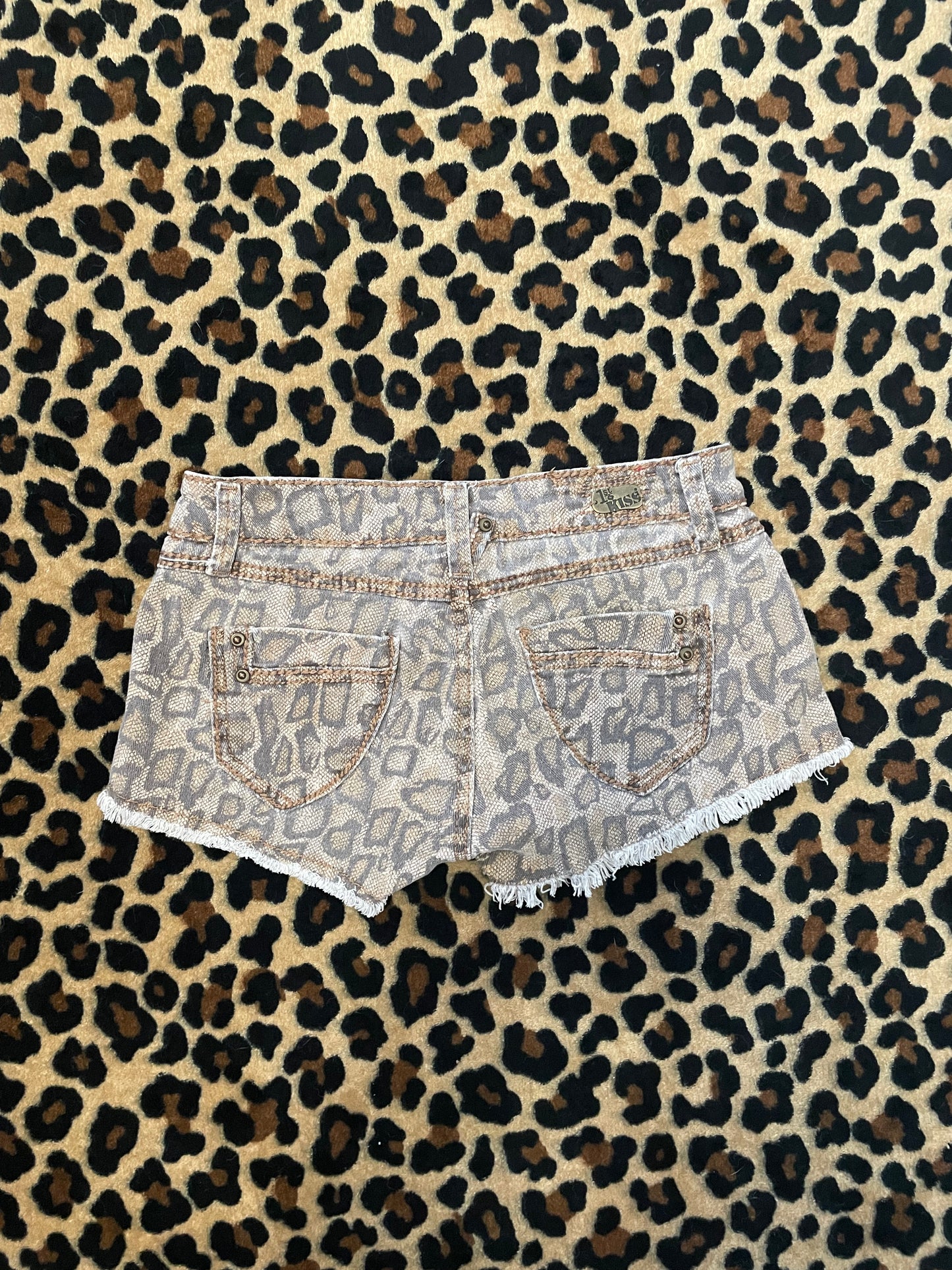 cheetah print lowrise mini shorts
