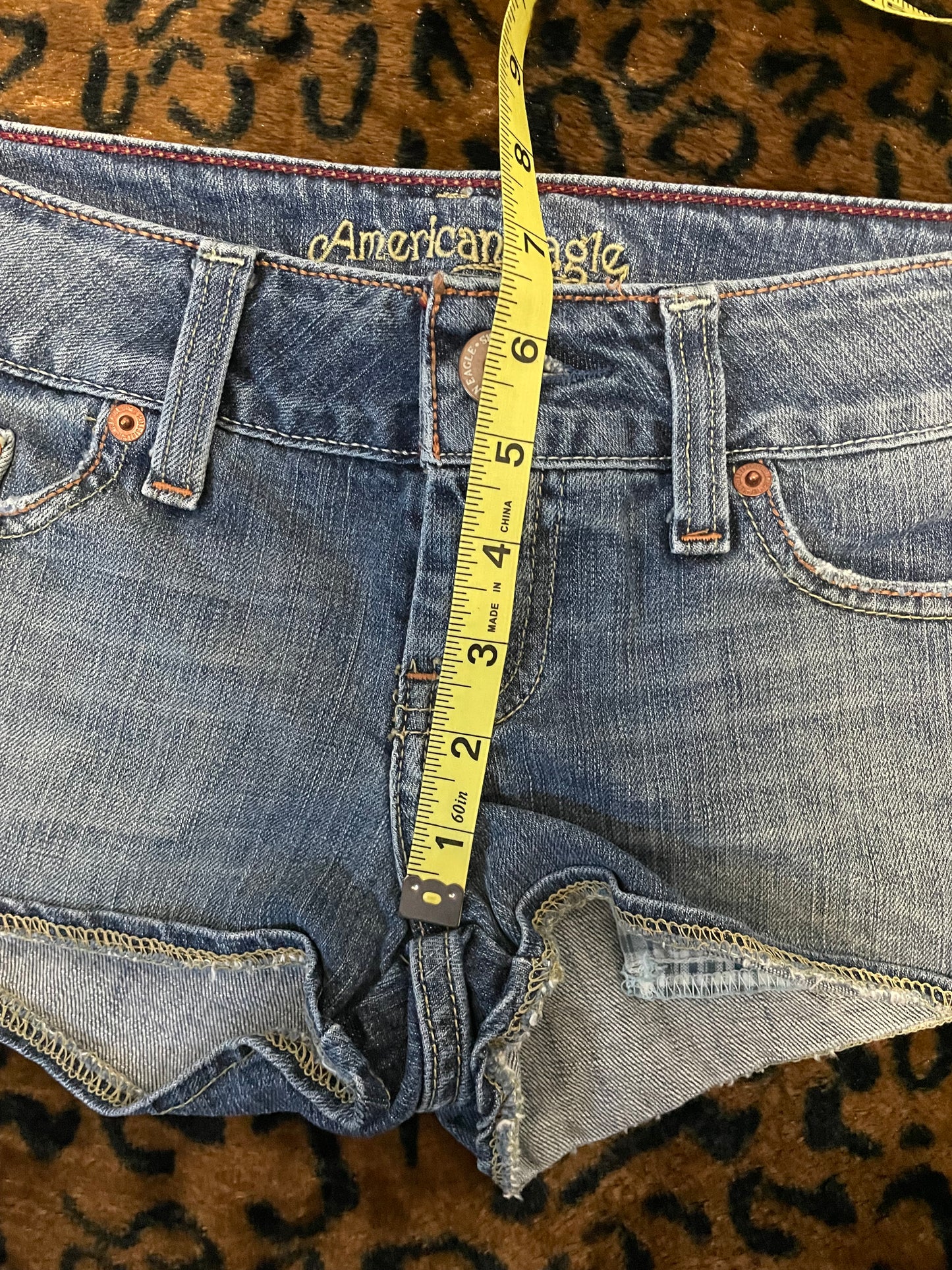 american eagle lowrise denim mini shorts