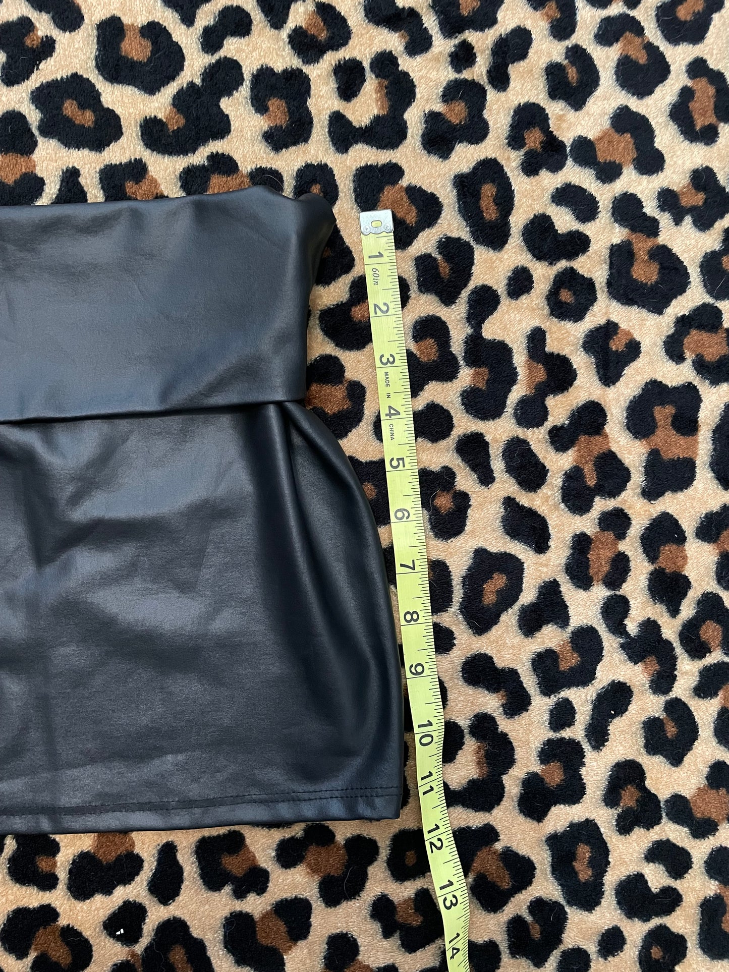 faux leather foldover mini skirt