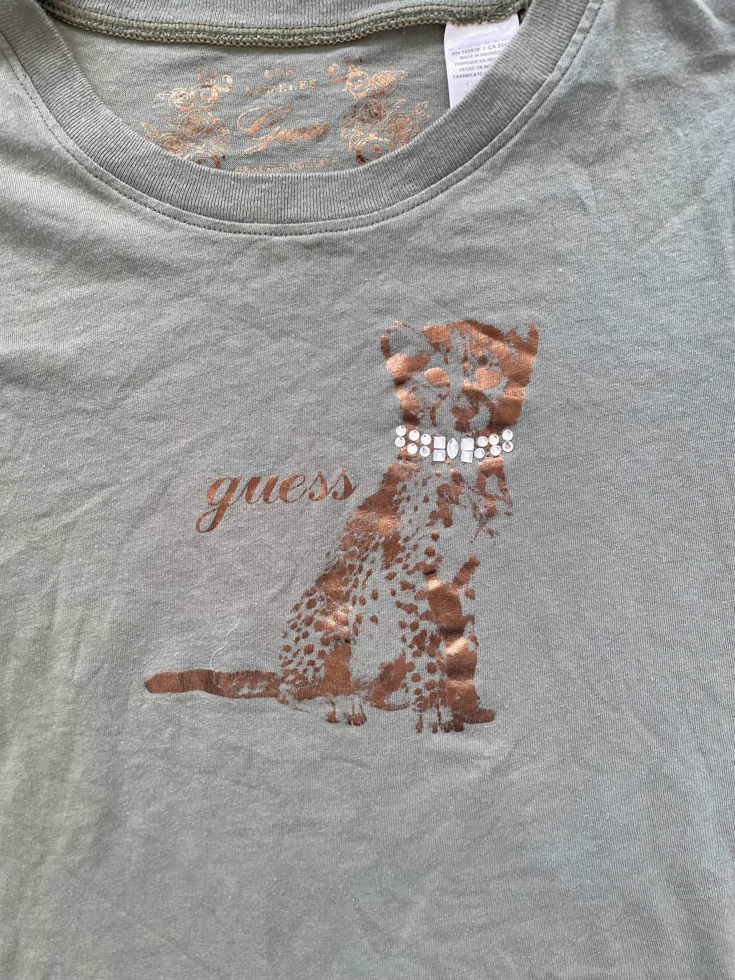guess cat baby tee