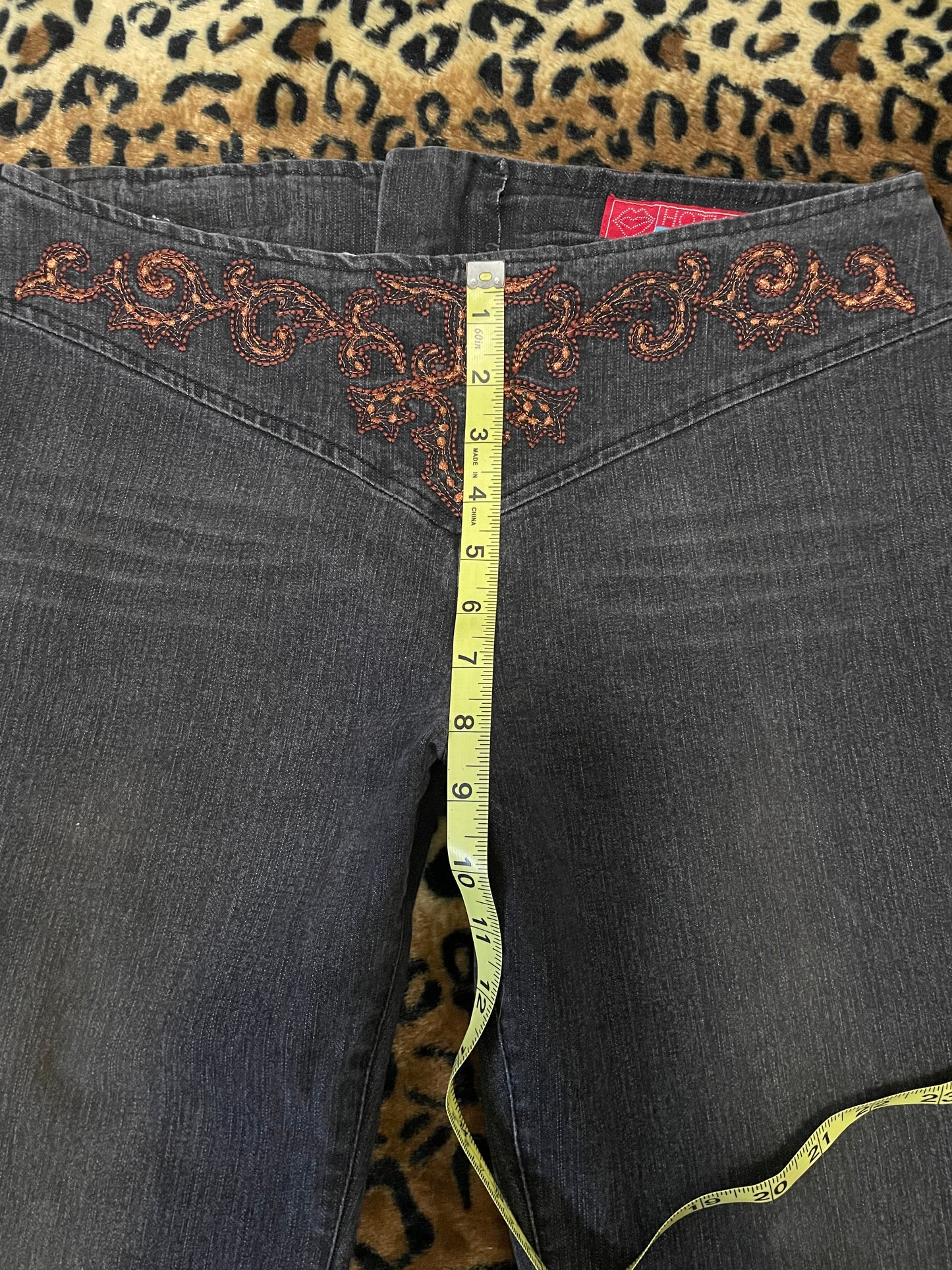 hot kiss lowrise embroidered flare jeans