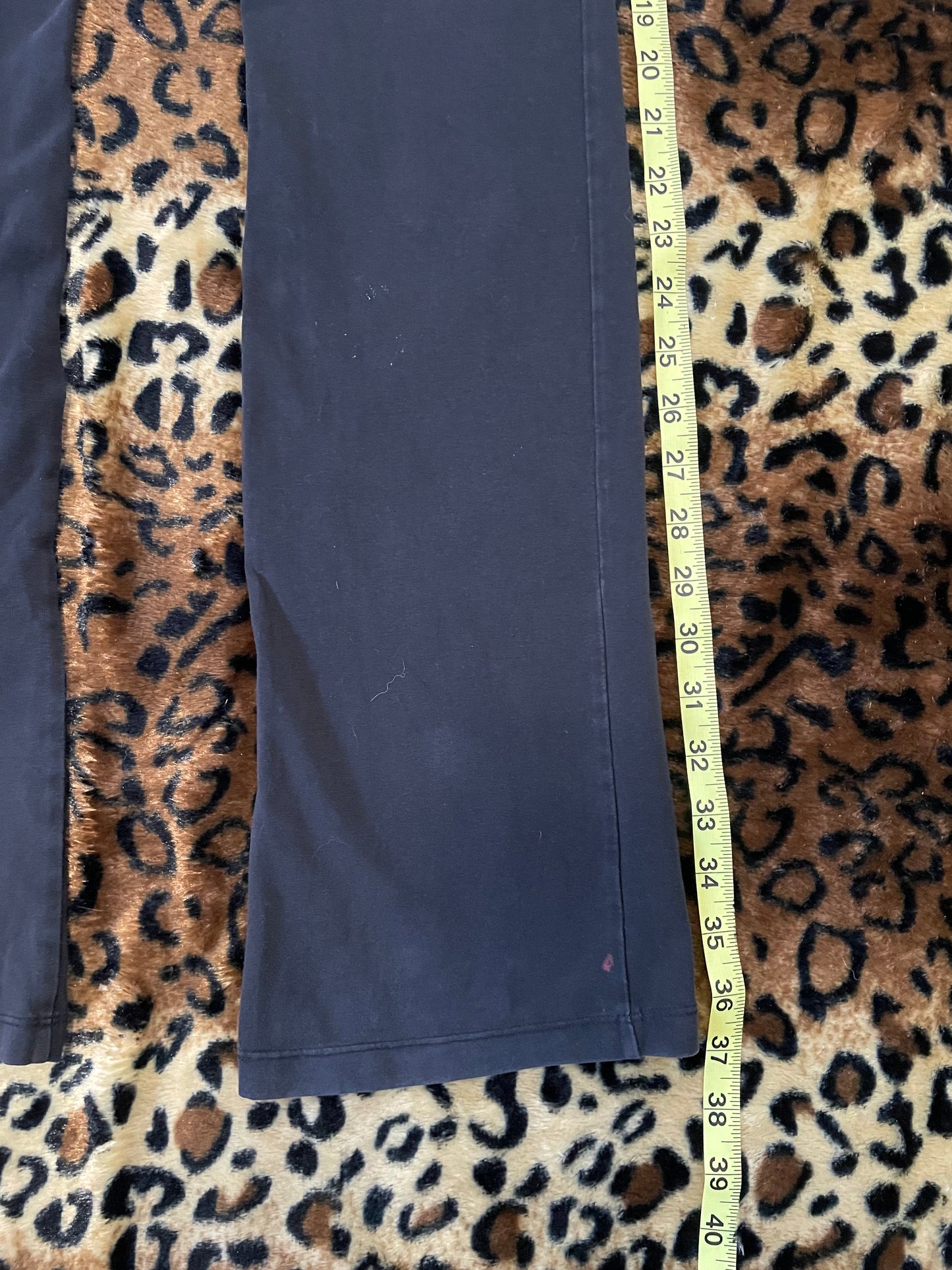 VS Pink leopard print bedazzled lowrise foldover flare leggings
