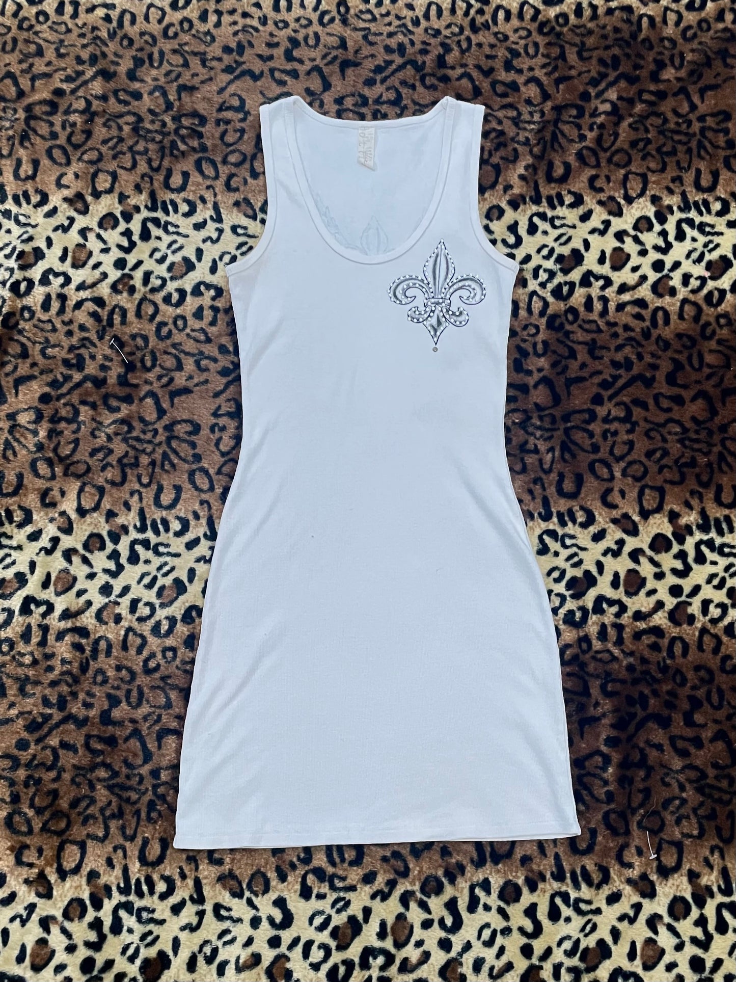 bedazzled angel wing mini dress