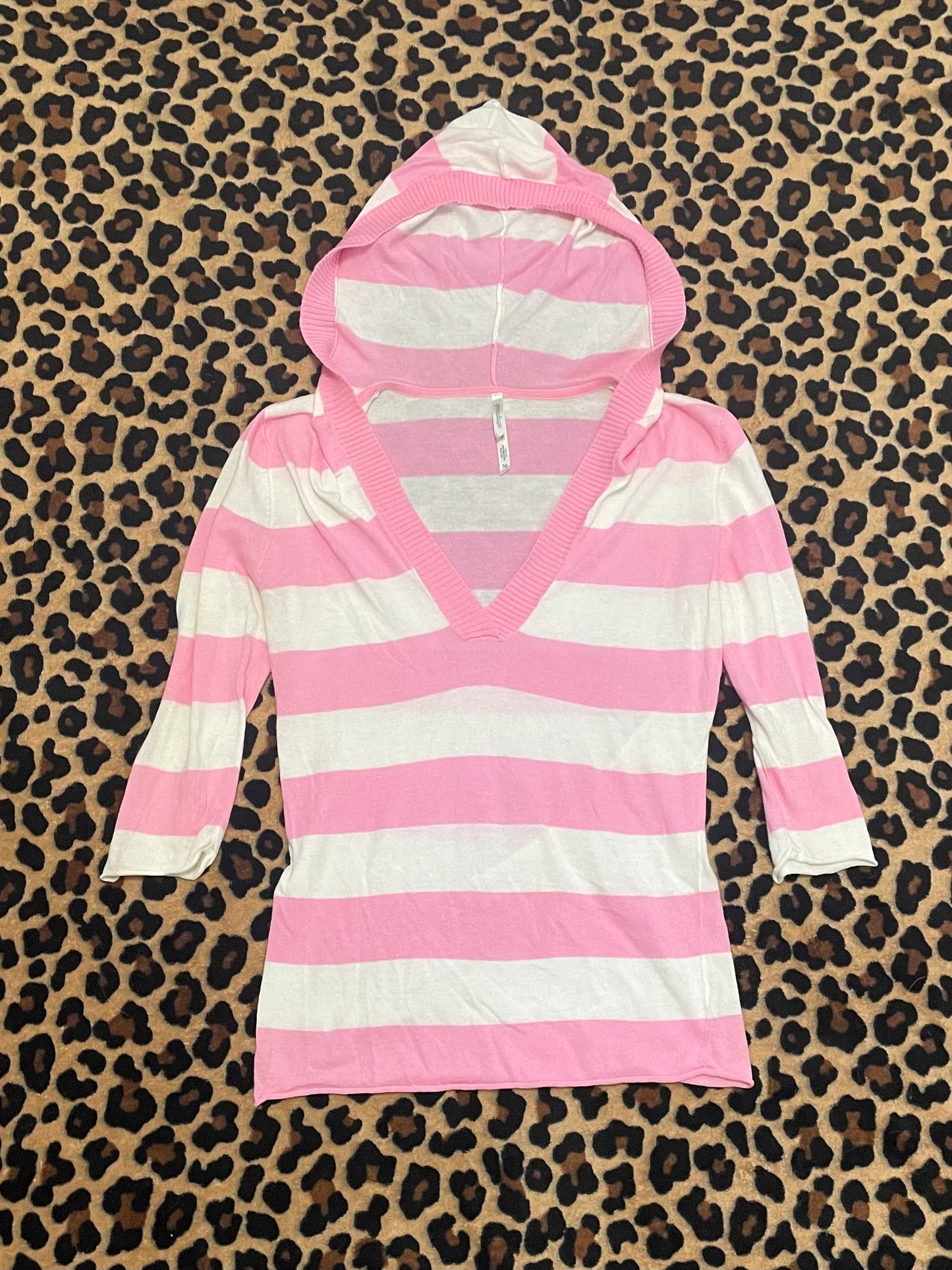 aeropostale striped hooded knit shirt