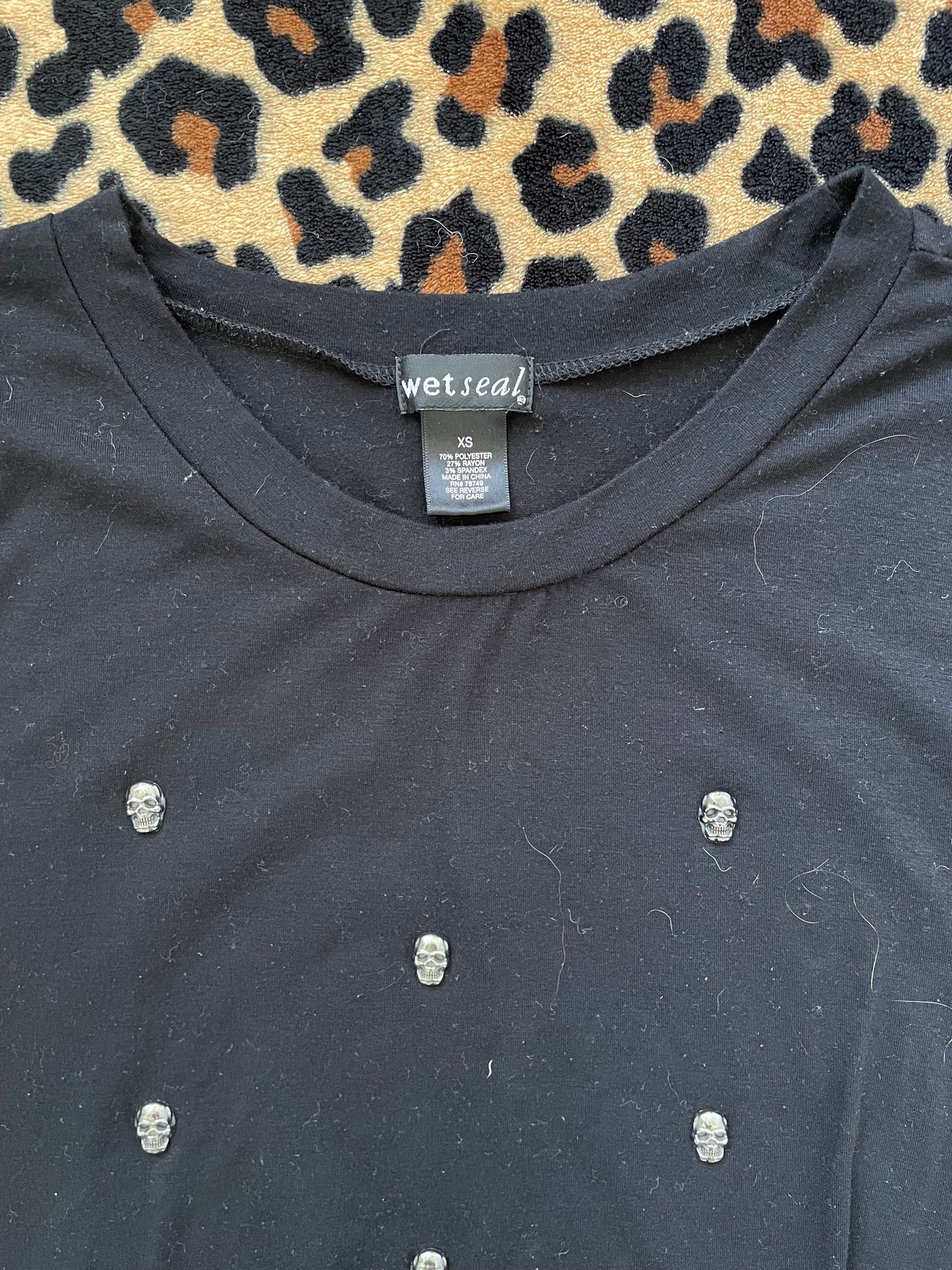 wet seal studded skull tee