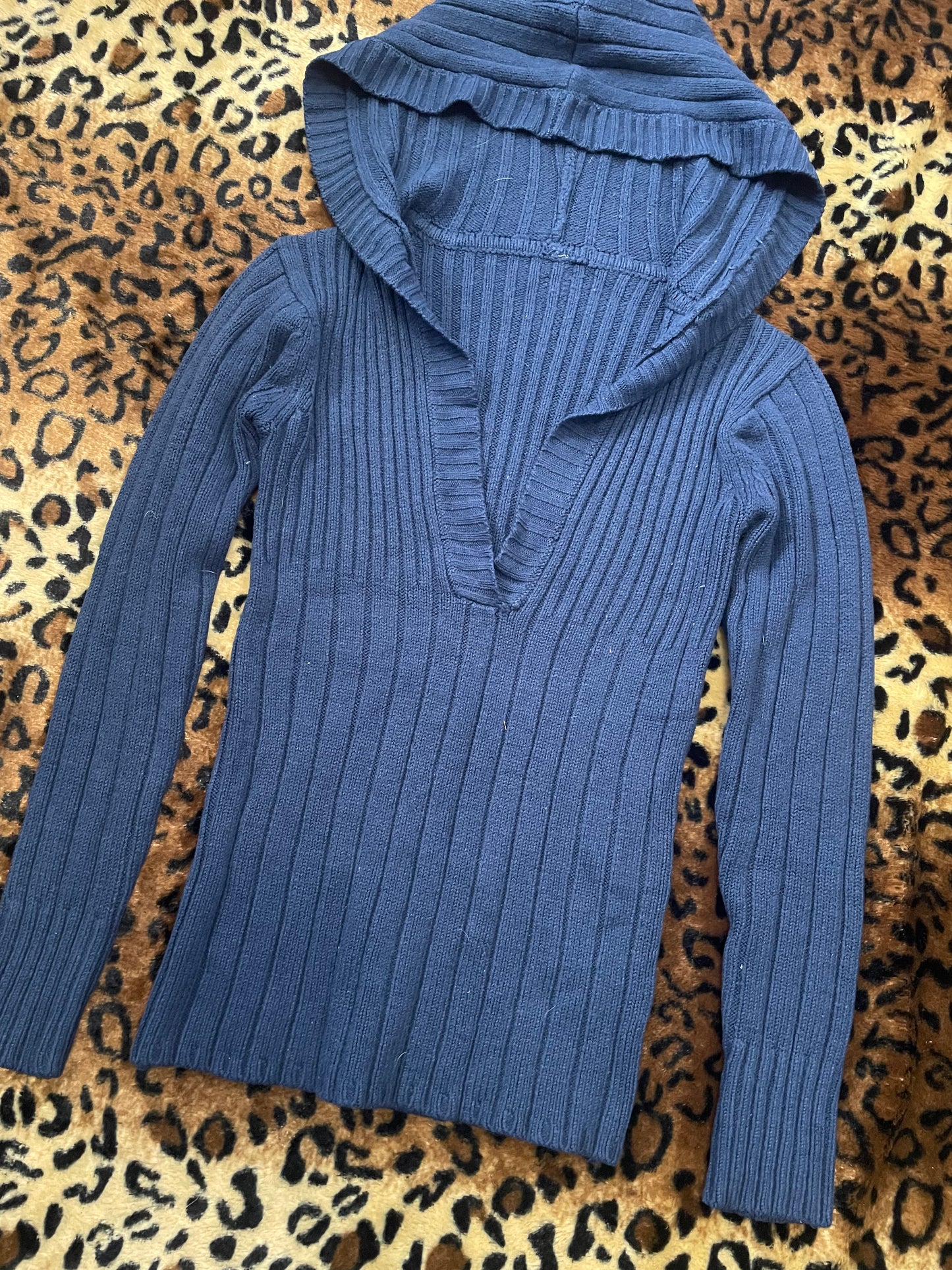 xhileration fitted knit hooded longsleeve