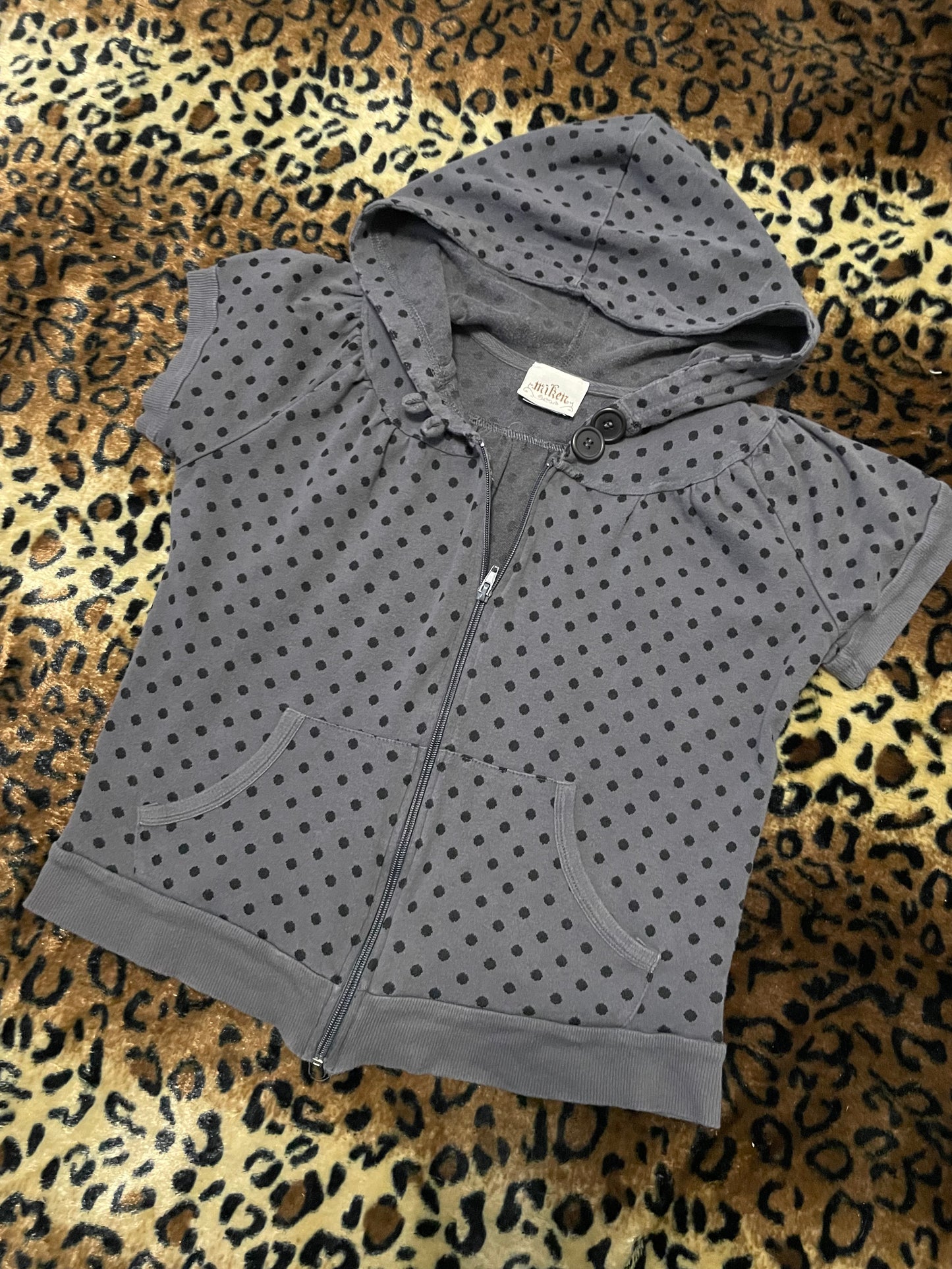 polka dot zip up