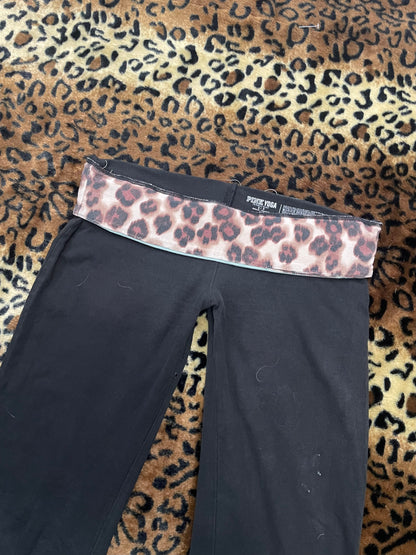 VS Pink reversible cheetah foldover flares