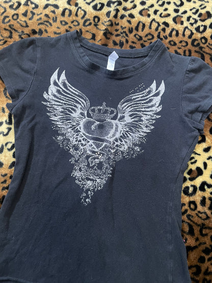 angel wing heart tee