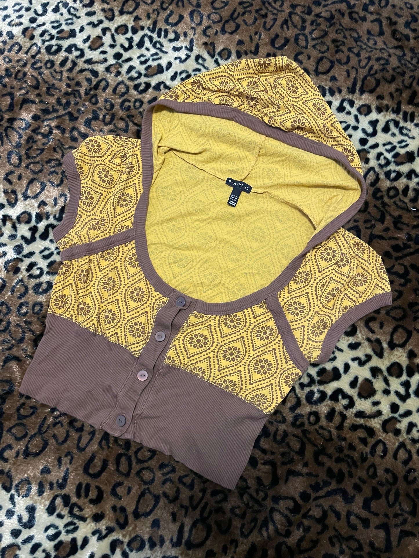 fang hooded cropped cardigan