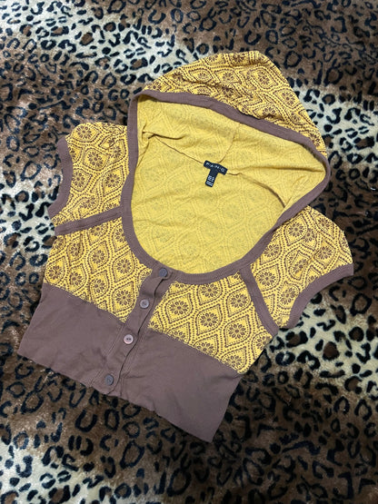 fang hooded cropped cardigan