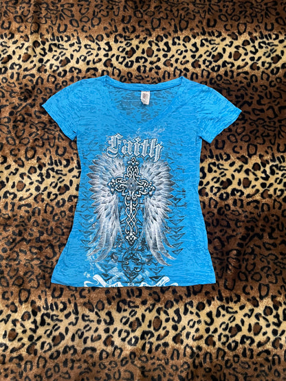 angel wing cross tee