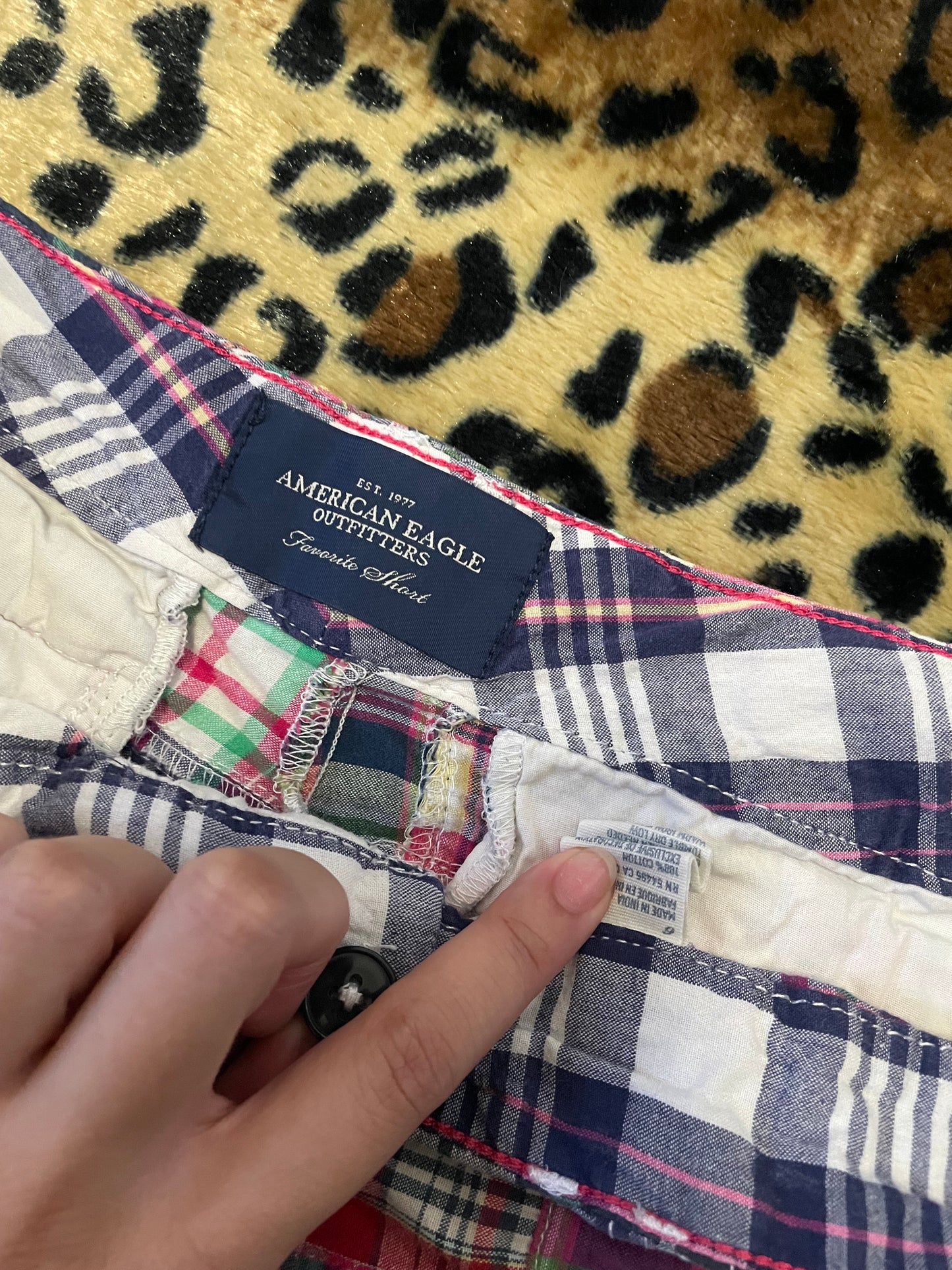 american eagle low rise plaid mini shorts