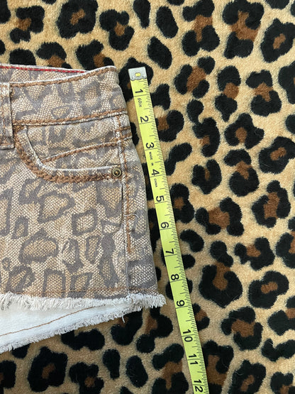 cheetah print lowrise mini shorts
