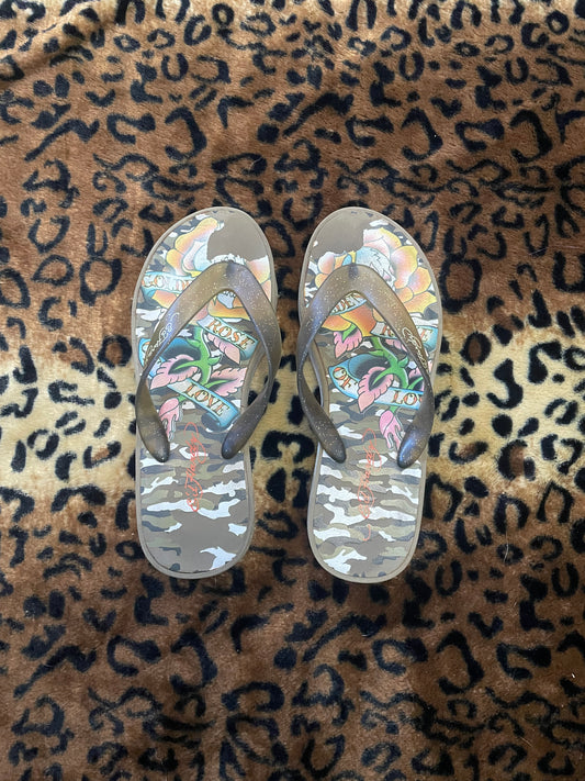 ed hardy flip flops