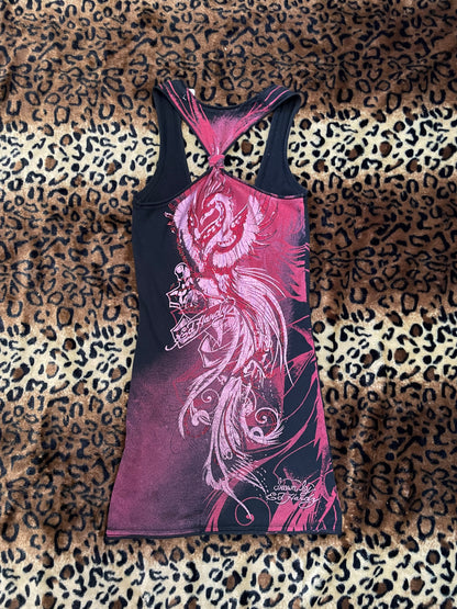 ed hardy peacock mini dress