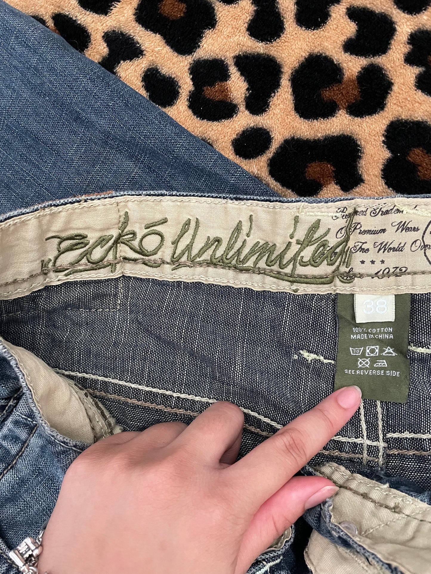 ecko unlimited animal print jeans