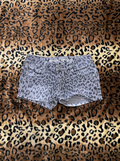 mossimo lowrise leopard mini shorts