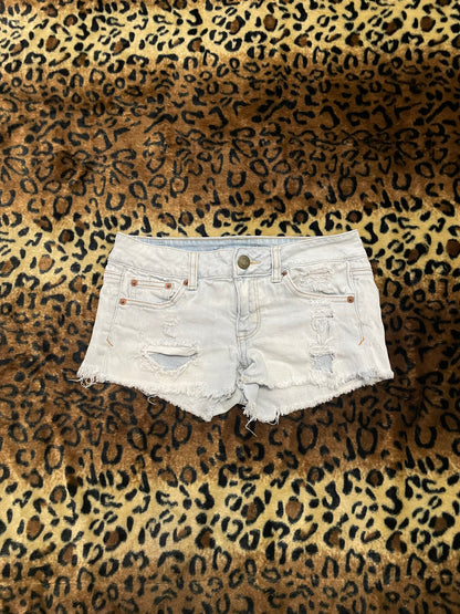 american eagle lowrise denim mini shorts