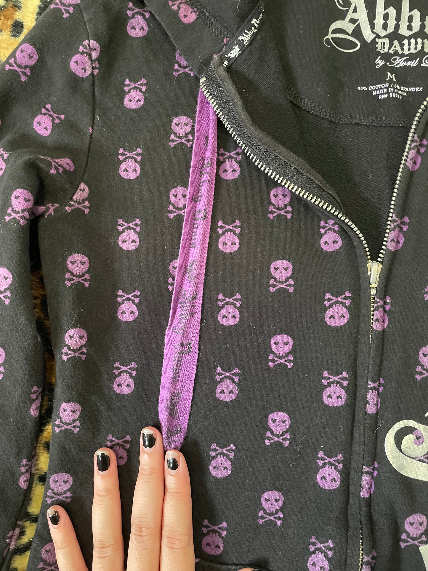 abbey dawn skull zip up