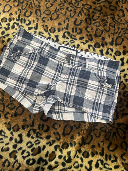 abercrombie plaid lowrise mini shorts