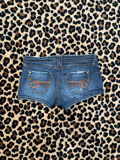 mudd lowrise denim mini shorts