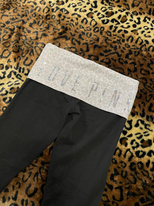 VS Pink cheetah foldover leggings