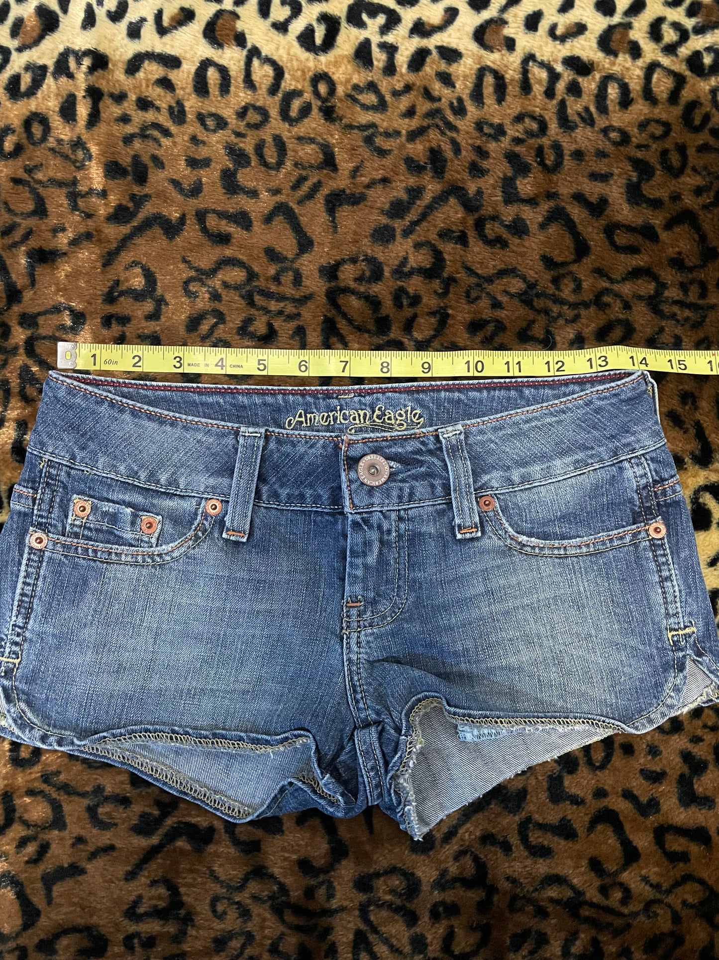 american eagle lowrise denim mini shorts