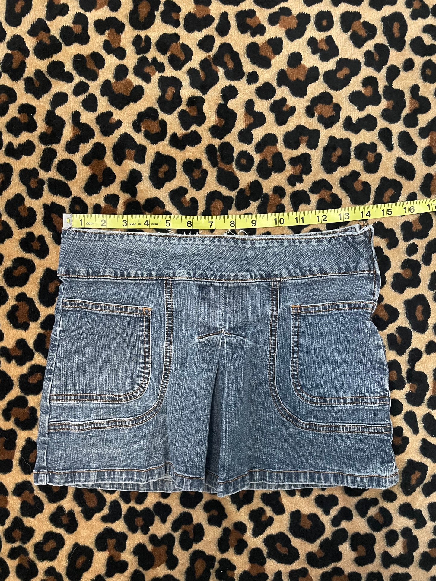 blue asphalt denim mini skirt