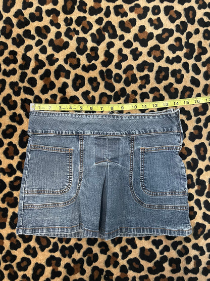 blue asphalt denim mini skirt