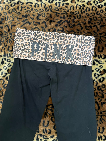 VS Pink leopard print lowrise foldover leggings