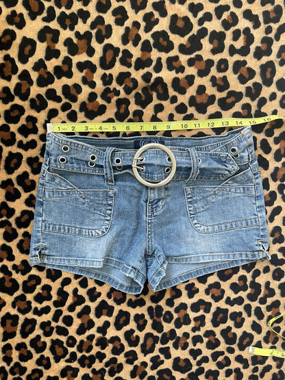 angels denim belt shorts