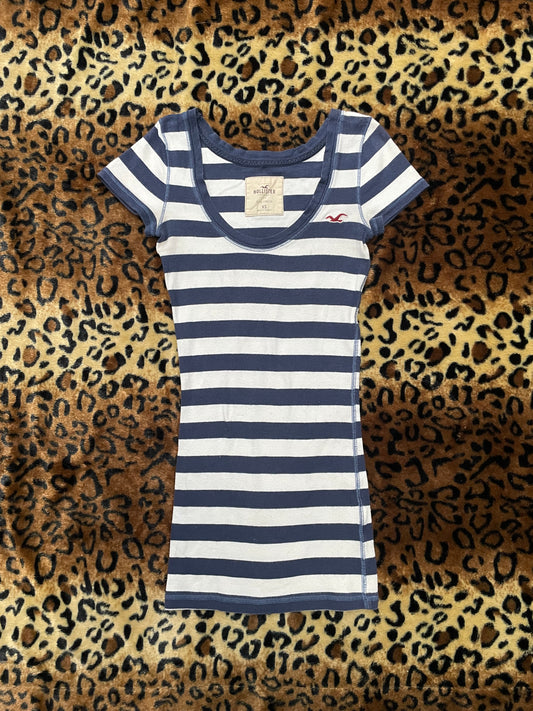 hollister striped fitted tee
