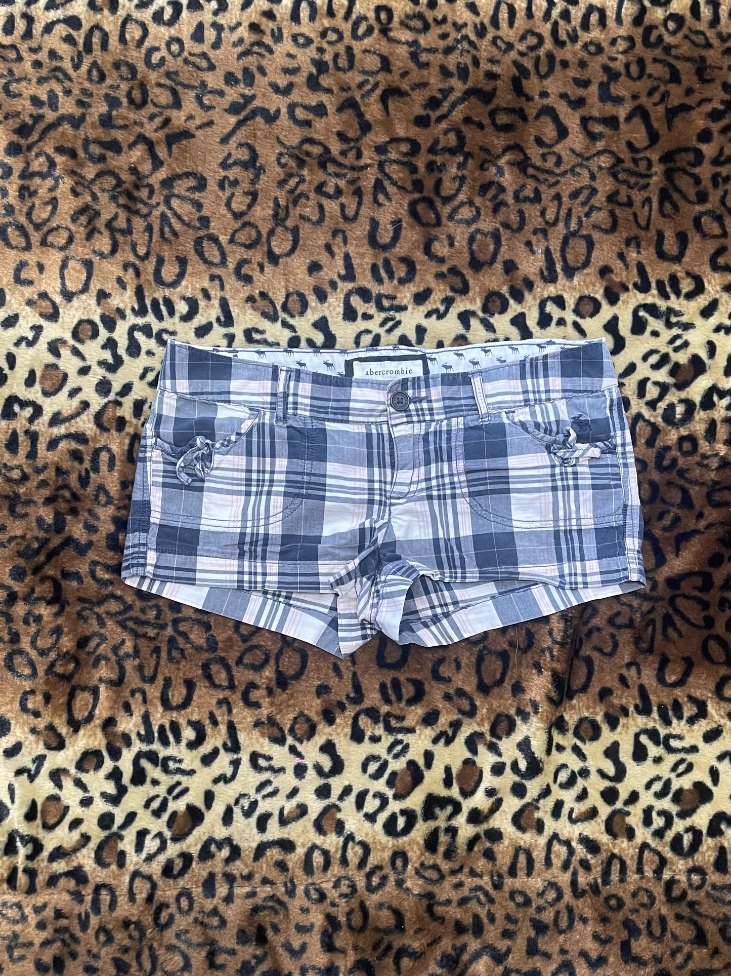 abercrombie plaid lowrise mini shorts