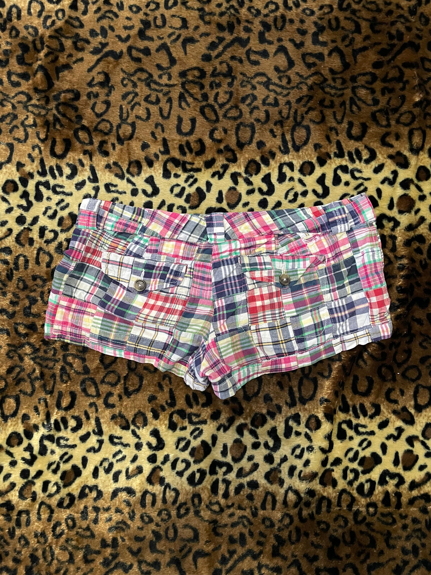 american eagle low rise plaid mini shorts