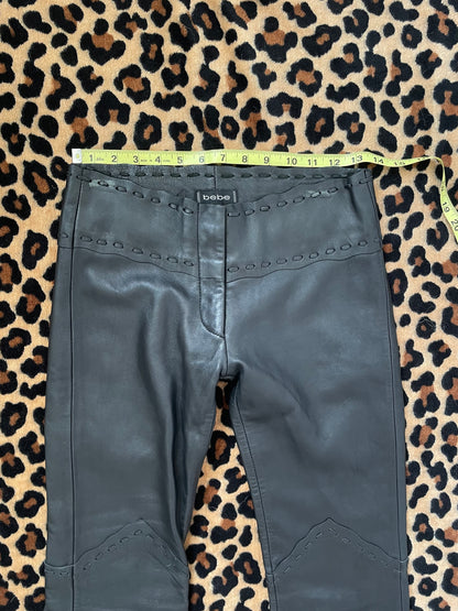 bebe low rise leather pants