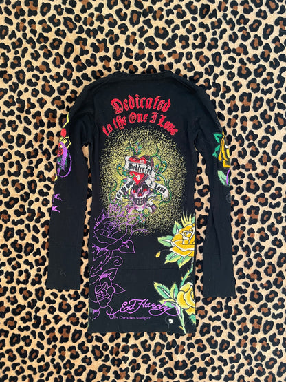 ed hardy bedazzled knit mini dress