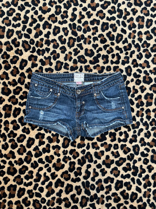 mudd lowrise denim mini shorts